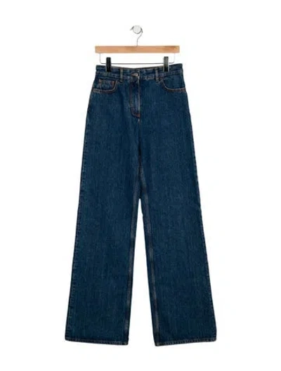 Pre-owned Bally High-rise Wide Leg Jeans In Blue