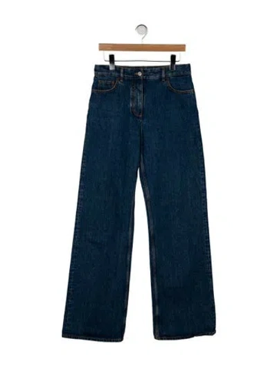 Pre-owned Bally High-rise Wide Leg Jeans In Blue