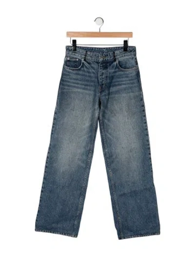 Pre-owned Bally High-rise Wide Leg Jeans In Blue