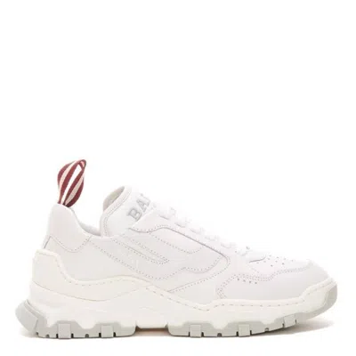Bally Holden Leather And Fabric Sneakers In White