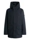 Bally Hooded Flap-pocket Parka In Blue