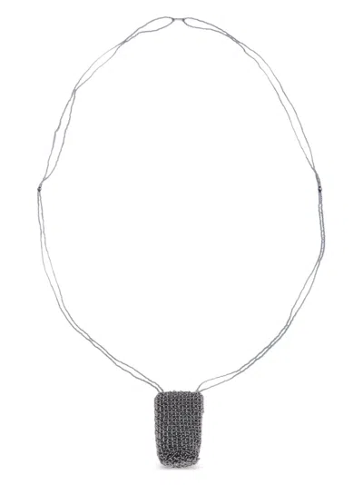 Bally Ibiza Beaded Necklace In Silver