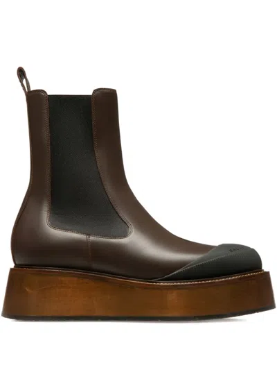 Bally Ilene Leather Chelsea Boots In Brown