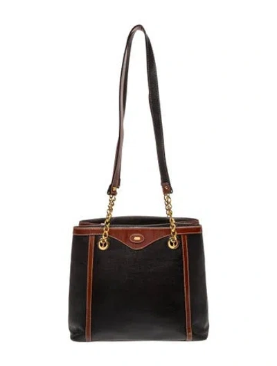Pre-owned Bally Intrecciato Shoulder Bag In Black