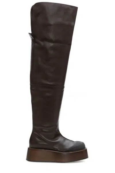 Bally 90mm Irenne Leather Over-the-knee Boots In Brown