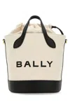 Bally Ivory Canvas Bar Bucket Bag