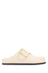 Bally Lulu Buckle Detail Slip-on Mules In White