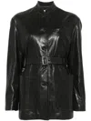 Bally Belted Stand Collar Jacket With Detachable Belt In Black