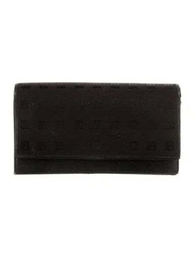 Pre-owned Bally Jacquard Graphic Print Continental Wallet In Black