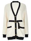 Bally Logo Jacquard Belted Cardigan In .
