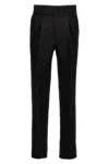Bally Pressed-crease Tapered-leg Regular-fit Cotton And Wool-blend Trousers In Black