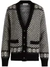 Bally Jacquard-pattern Cardigan In Black