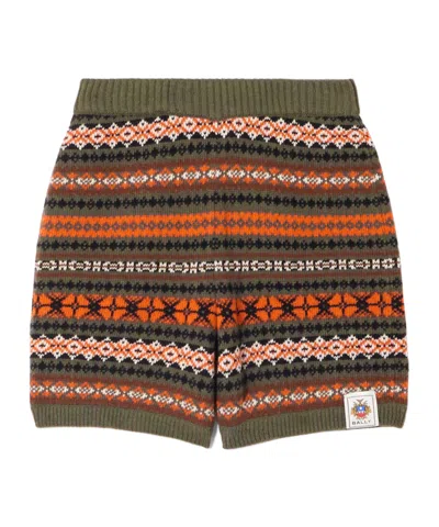Bally Jacquard-knit Wool Shorts In Multi