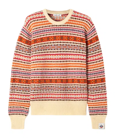 Bally Jacquard-knit Wool Sweater In Multi