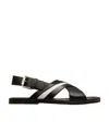 Bally Jamilo Crossover-straps Leather Sandals In Black