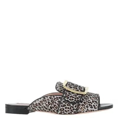 Bally Janaya Calf-hair Leopard Slide Sandals In Black