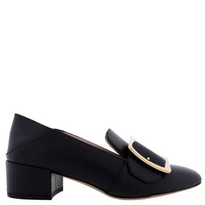 Bally Janelle Block-heel Leather Pumps, Brand Size 36 ( Us Size 5.5 ) In Black