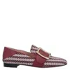 Bally Janelle Buckle Monogram Loafers In Burgundy
