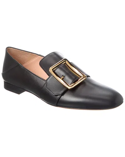 Bally Janelle Buckled Leather Loafer In Black