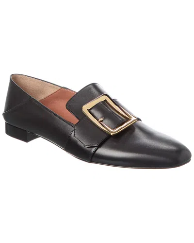 Bally Janelle Buckled Leather Loafer In Black