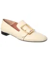 Bally Janelle Buckled Leather Loafer In White