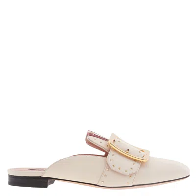 Bally Janesse Studded Leather Mules In Neutral