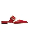 Bally Jemina 6238151 Women's Lipstick Calf Plain Leather Flat Mules In Red