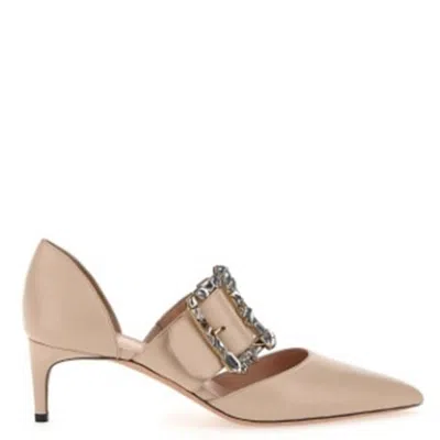 Bally Jessye 55 Buckle Leather Pumps In White