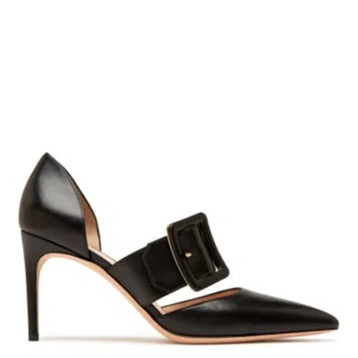 Bally Jessye 85 Buckle Leather Pumps In Black