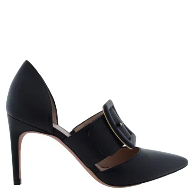 Bally Jessye 85 Buckle Leather Pumps In Blue