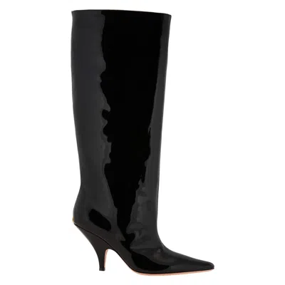 Bally Katy Patent Leather Long Boots In Black