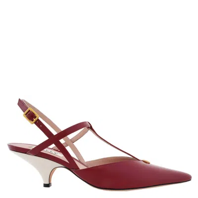 Bally Katy Slingback Leather Pumps, Brand Size 40 ( Us Size 9.5 ) In Multi