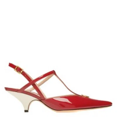 Bally Katy Slingback Leather Pumps In Red