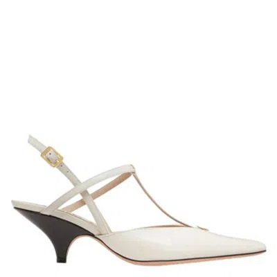 Bally Katy Slingback Leather Pumps In White