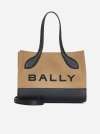 BALLY KEEP ON XS LEATHER AND CANVAS BAG