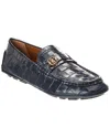 Bally Keeper Croc-embossed Leather Loafer In Blue