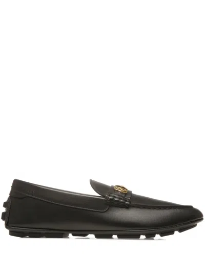 Bally Keeper Leather Boat Shoes In Black