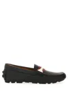 Bally Textured Leather Driver Loafers With Contrast Stripe
