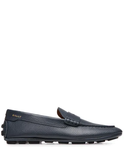 Bally Kerbs Driver In Grained Leather Wide Foot Morphology In Black