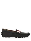 Bally Textured Leather Driver Loafers With Contrast Stripe