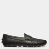 Bally Embossed Leather Penny Loafers In Black