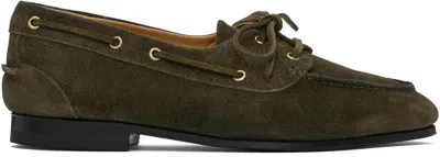 Bally Khaki Plume Boat Shoes In Aneto 50