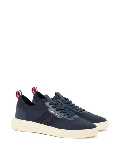 Bally Knit Panelled Sneakers In Blue