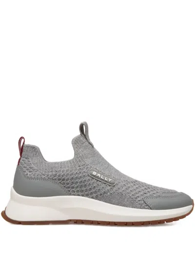 Bally Knit Pull-loop Slip-on Sneakers In Gray