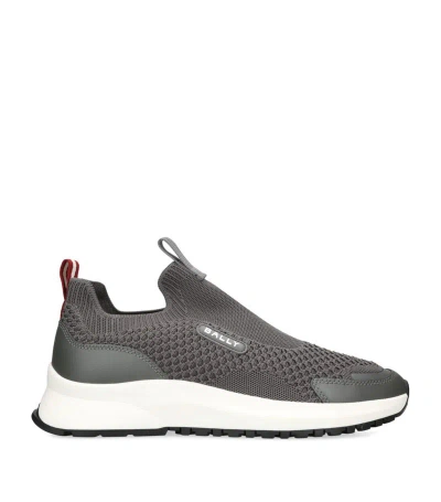 Bally Mens Grey Dewant-t Panelled Knitted And Leather Low-top Trainers