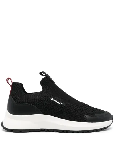 Bally Knitted-upper Slip-on Sneakers In Black