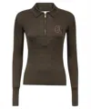 Bally Knitted Wool Polo Shirt In Khaki