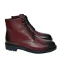 Bally Kristan 6239770 Men's Heritage Red Embossed Leather Boots In Red