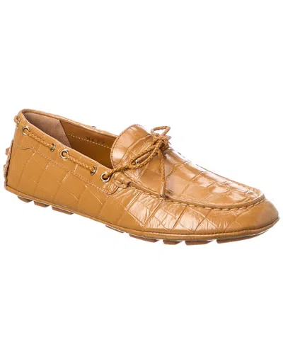 Bally Kyan Croc-embossed Leather Loafer In Brown
