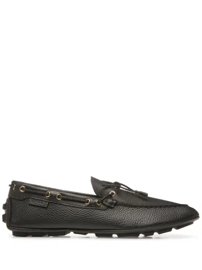 Bally Kyan Logo-patch Boat Shoes In Black